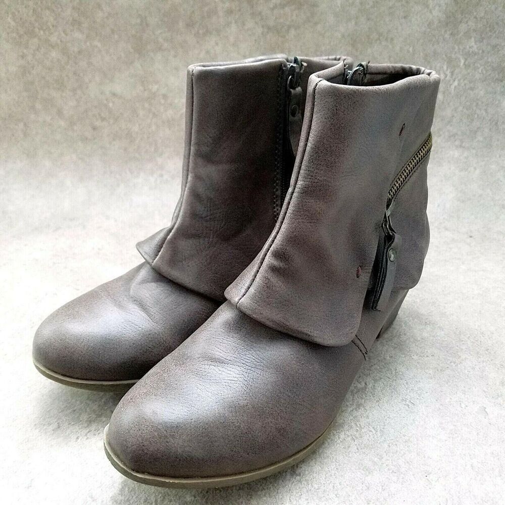 Falls Creek Womens Kinsey  Sz 6 M Brown  2" Heeled Ankle Boot Booties - Picture 3 of 10